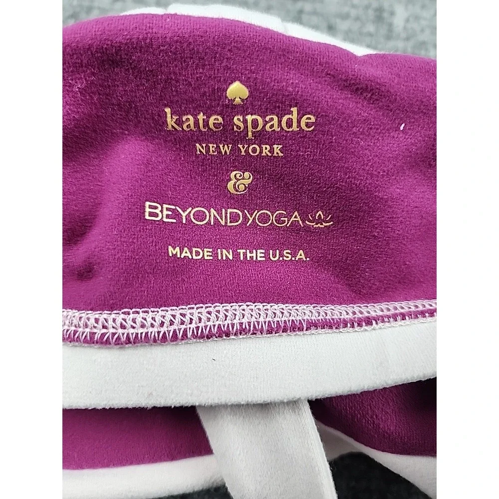 Kate Spade x Beyond Yoga Blocked Frame Sports Bra S Plum White‎ Gym Workout Top